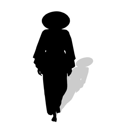 Vector silhouette of woman on white background. のイラスト素材