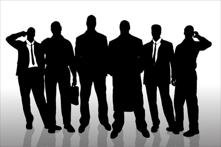 Vector silhouette of a businessman on a white background.のイラスト素材