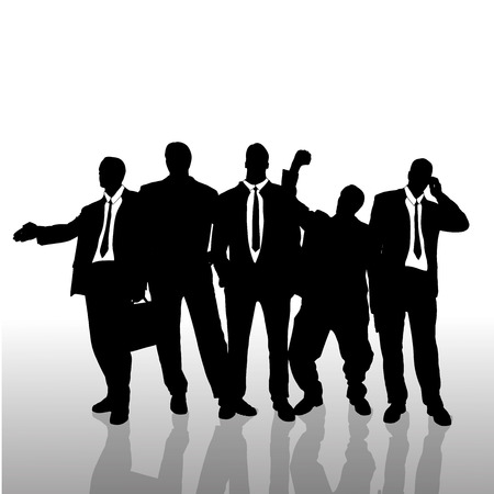 Vector silhouette of businessman on a white background.のイラスト素材
