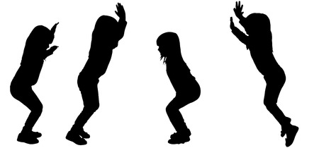 Vector silhouette of girl on a white background.のイラスト素材