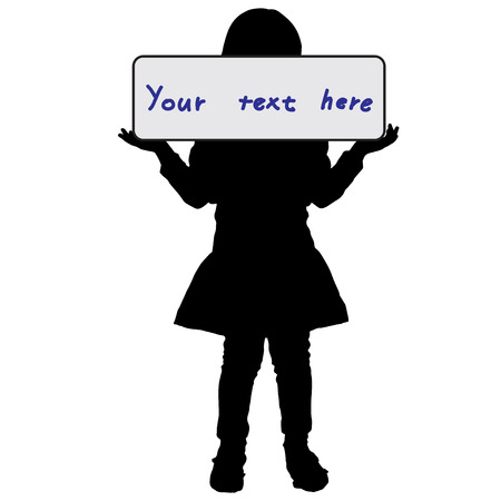 Vector silhouette of girl on a white background.のイラスト素材