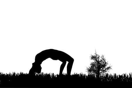 Vector silhouette of a woman who practices. のイラスト素材