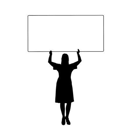 Vector silhouette of a woman white signs.のイラスト素材