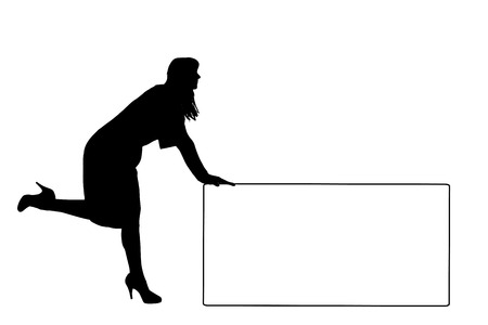 Vector silhouette of a woman white signs.のイラスト素材