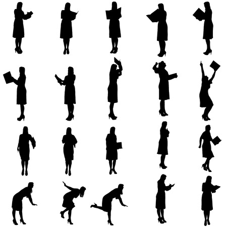 Vector silhouette of a woman on a white background. のイラスト素材