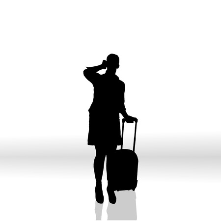 Vector silhouette of businesswoman on a white background.のイラスト素材