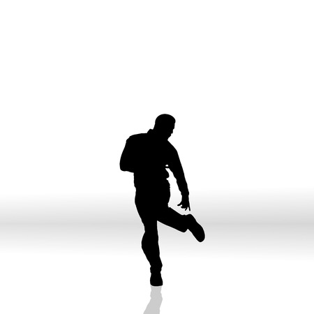 Vector silhouette of a man on white background.のイラスト素材