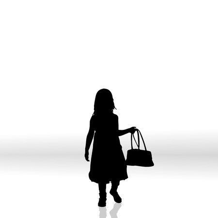 Vector silhouette of girl on a white background.のイラスト素材