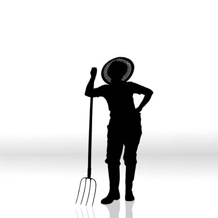 Vector silhouette of people on a white background.のイラスト素材