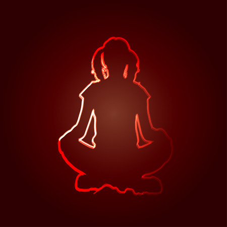 Brown background silhouette of a woman.のイラスト素材