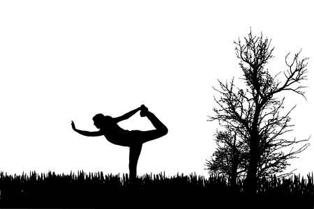Vector silhouette of a woman who practices. のイラスト素材