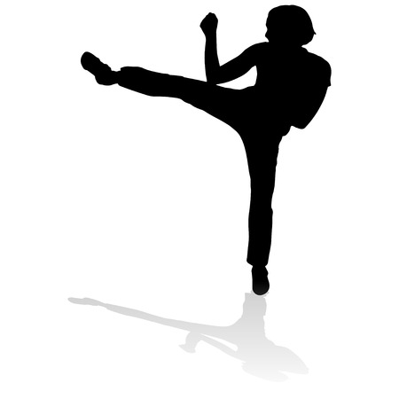 Vector silhouette of a woman who practices. のイラスト素材