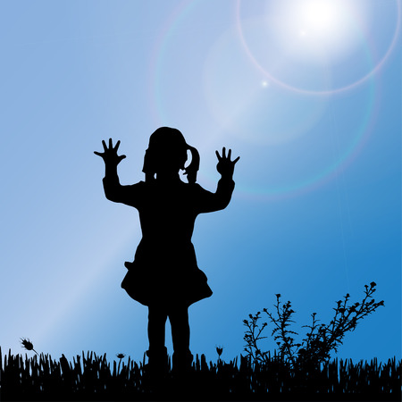 silhouette of nature along the beautiful days.のイラスト素材