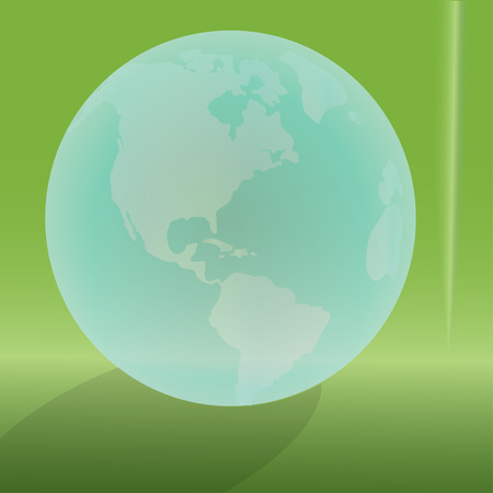 silhouette of the globe on a green background.のイラスト素材