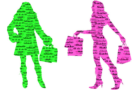 Vector silhouette with the word sale on white background.のイラスト素材