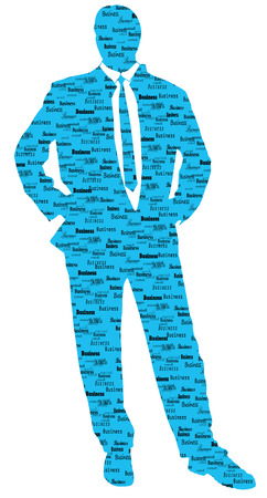 Vector silhouette of businessman on white background.のイラスト素材