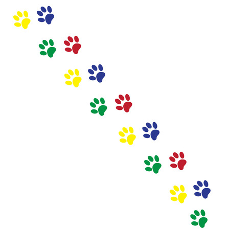 Vector silhouette dog paw on a white background.のイラスト素材
