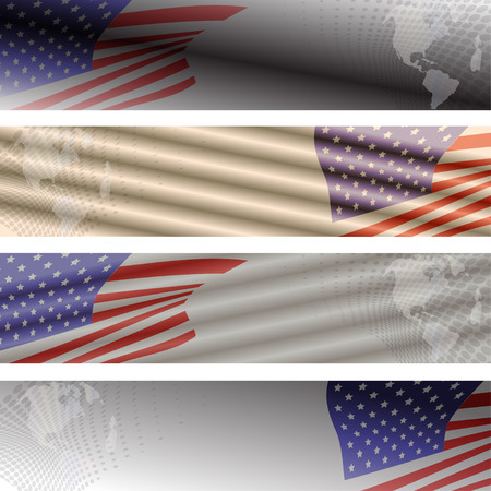 Vector image of the American flag as a background.のイラスト素材