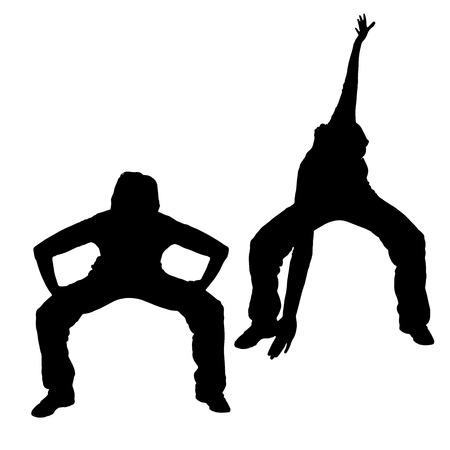 Vector silhouette of a woman on white background.のイラスト素材