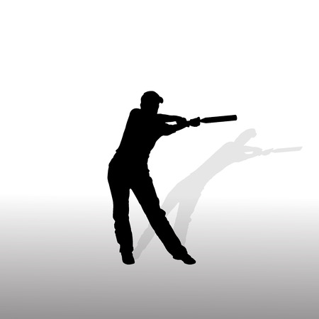Vector silhouette of the woman who plays baseball.のイラスト素材