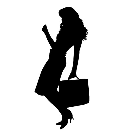 Vector silhouette of a businesswoman on a white background.のイラスト素材