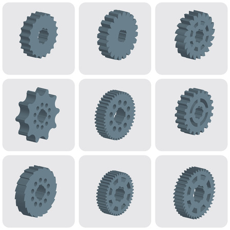 Vector image of gears on a gray background.のイラスト素材