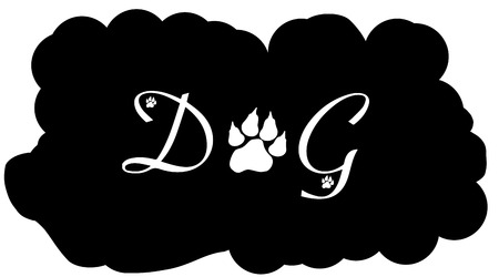 Vector image of text with dog paws.のイラスト素材