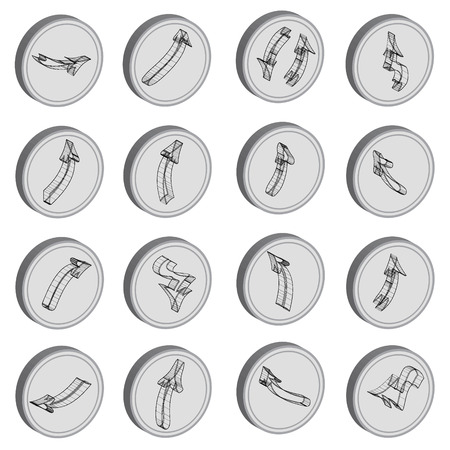 Vector illustration with arrows on a white background.のイラスト素材