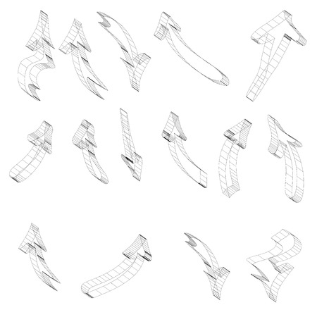 Vector illustration with arrows on a white background.のイラスト素材