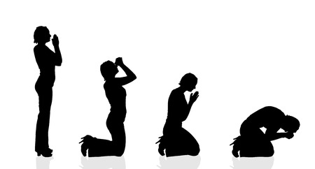 Vector silhouette of a woman on a white background.のイラスト素材