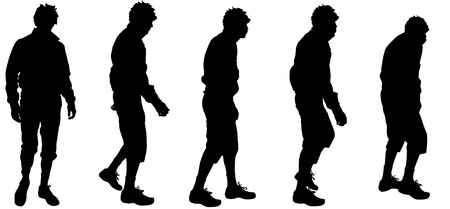 Vector silhouette of a man who walks.のイラスト素材