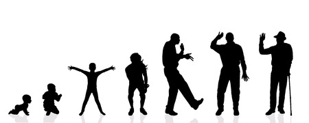 Vector silhouette generation men on a white background.のイラスト素材