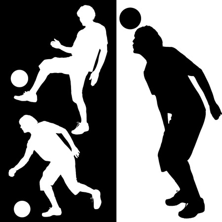 Vector silhouette of a man who plays football.のイラスト素材