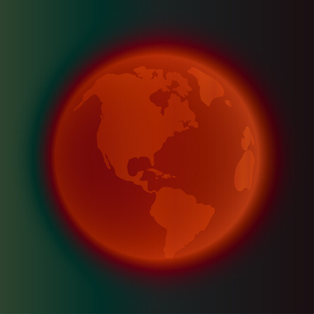 Vector illustration of a globe on a dark background.のイラスト素材