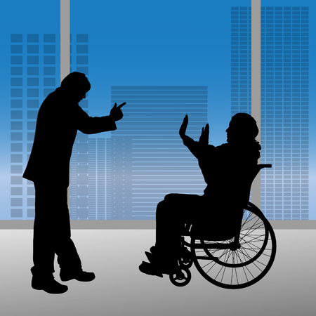 Vector silhouettes of people in the office.のイラスト素材