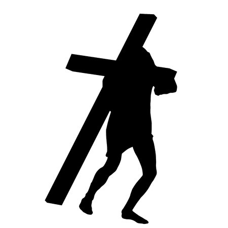 Vector illustration of Jesus with the cross.のイラスト素材