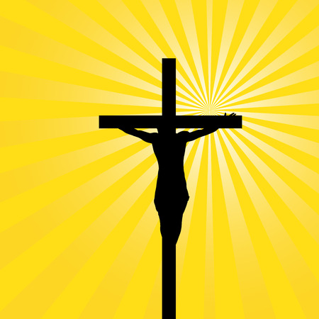 Vector illustration of Jesus on the cross.のイラスト素材