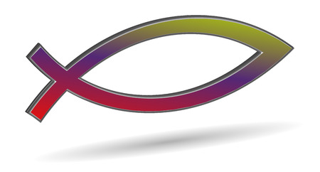 Vector illustration Christian fish symbol on white background.のイラスト素材