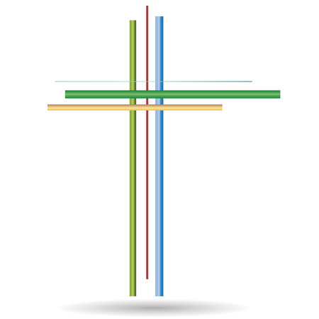 Vector illustration of a cross on a white background.のイラスト素材