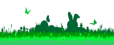 Vector illustration with Easter theme with hare.のイラスト素材