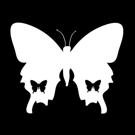 Vector illustration of a butterfly on a black background.のイラスト素材