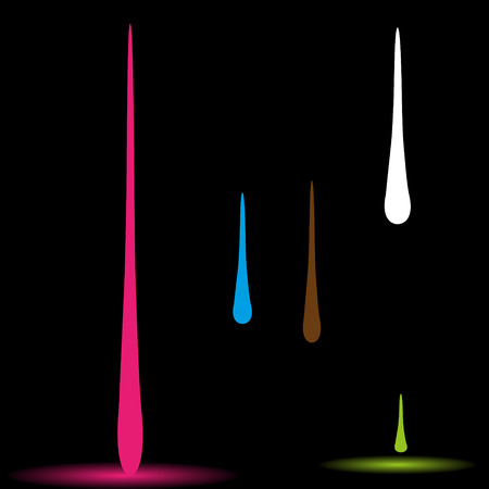 drops of color on a black backgroundのイラスト素材