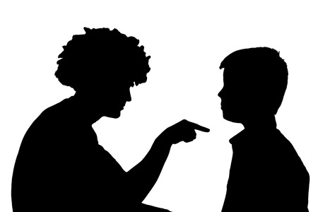 Vector silhouette of a family on a white background.のイラスト素材