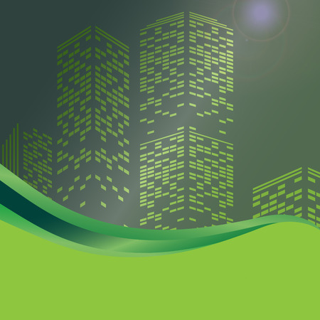 vectror image a background skyscraper whit shineのイラスト素材