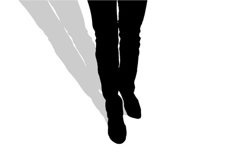 Vector silhouette of female feet on a white background.のイラスト素材