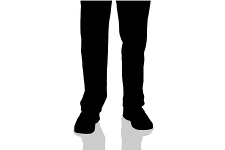 Vector silhouette of male feet on a white background.のイラスト素材