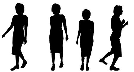 Vector silhouette of a woman who run.の写真素材