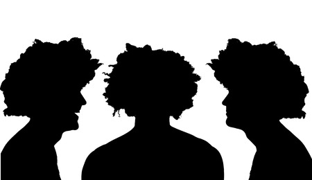 Vector silhouette profile face man on a white background.の写真素材