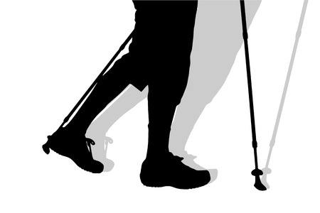 Vector silhouette of male feet on a white background.のイラスト素材