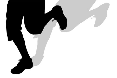 Vector silhouette of male feet on a white background.のイラスト素材